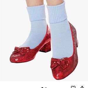 Wizard of Oz Dorothy Ruby Red Slipper Sequin Bow Heels